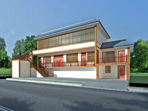 Appearance of new Chinese-style country dwellings self-built houses