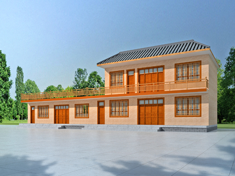 Appearance of new Chinese-style country dwellings self-built houses