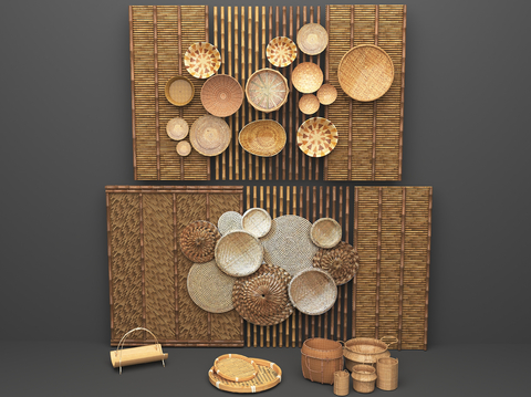 Bamboo wall decoration three-dimensional hanging decoration