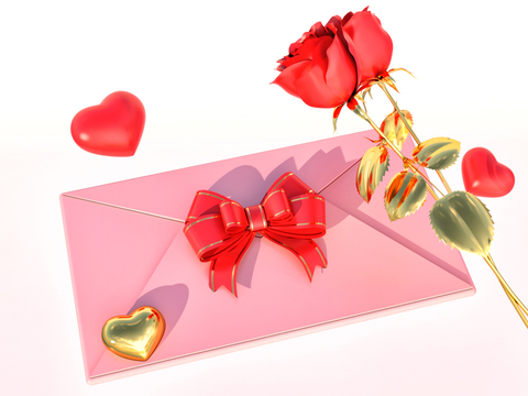 Valentine's Day Love Envelope Rose