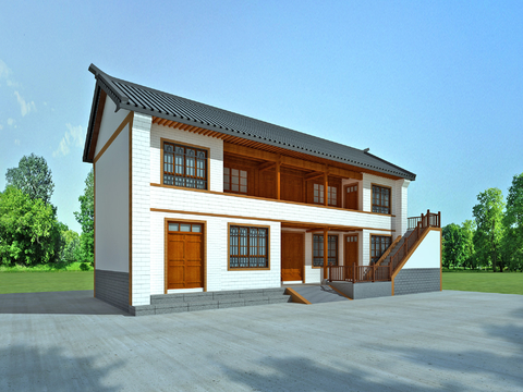 Appearance of new Chinese-style country dwellings self-built houses