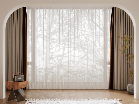 Modern Curtain Cloth Curtain Solid Color Curtain