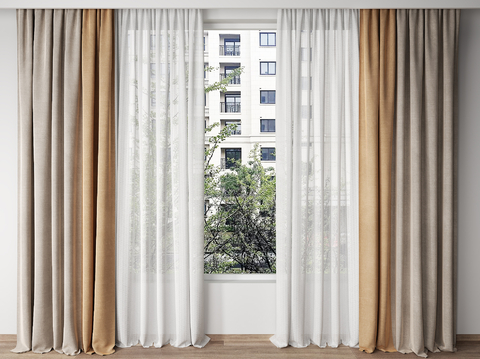 Modern Curtain Color-block Curtain