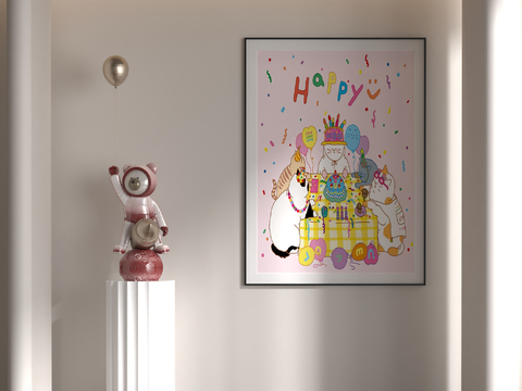 Modern Decorative Painting Cartoon Hanging Painting