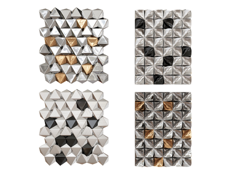 Stainless Steel Mosaic Puzzle Wall Decorations Bump Mosaic Hanging Ornaments