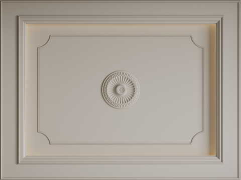 French ceiling lamp panel carved lines