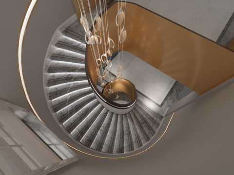 revolving stair handrail stair