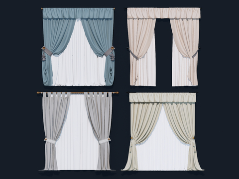 Modern Curtain Rod Curtain Head Solid Color Curtain