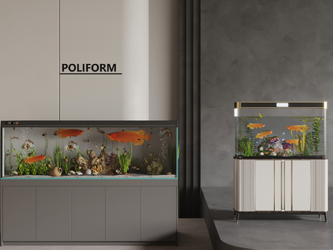 Modern fish tank aquarium