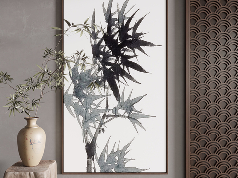 New Chinese Ink Painting Bamboo Leaf Painting Decorative Painting