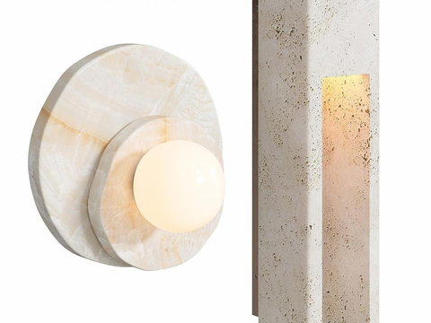 CB2 marble wall lamp cave stone wall lamp