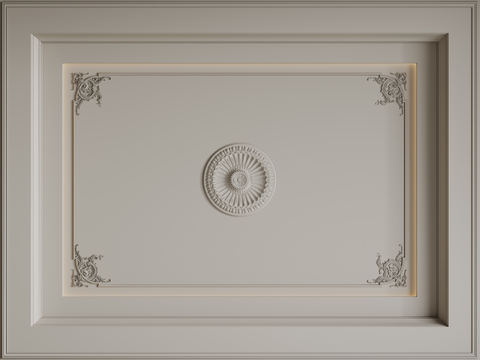 French ceiling lamp panel carved lines