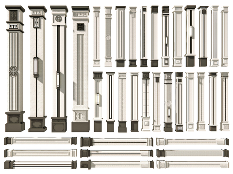 Neo-Chinese Style Column Villa Column Corner Column Decorative Column