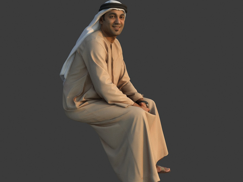 Sitting men wearing headscarves Arab men