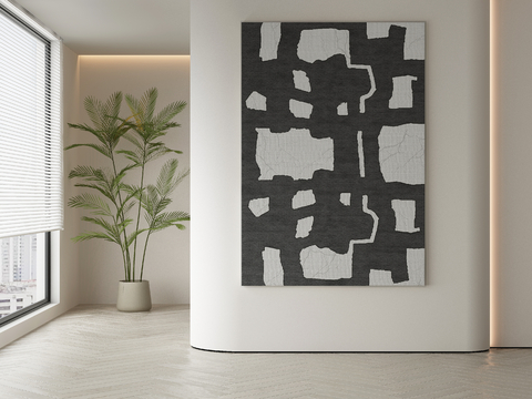 Modern Decorative Painting Black and White Hanging Painting Simple Hanging Painting