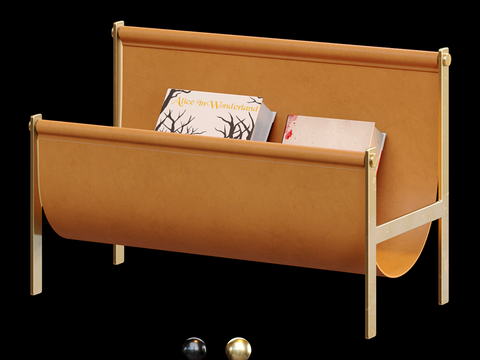 Lapo Ciatti Modern Leather Magazine Rack