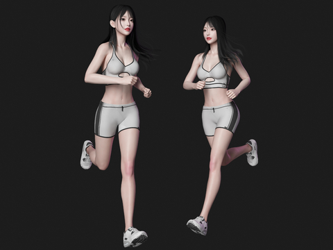 Fitness beauty running figure