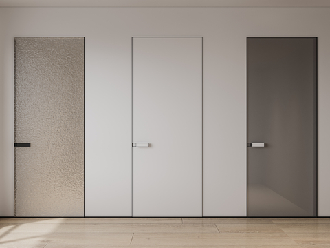 Minimalist Door Invisible Door Single Door Frosted Glass Door