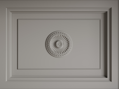 French ceiling lamp panel carved lines