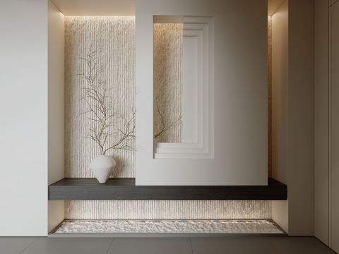 Modern Entry Hall Entrance Landscape Wall