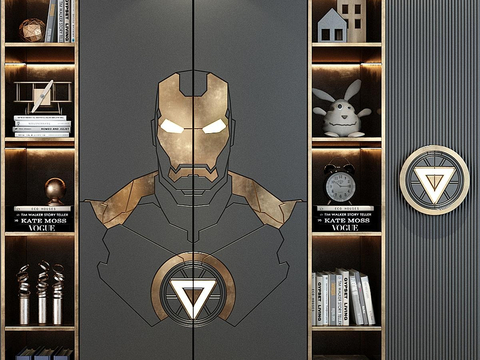 Modern Iron Man Decorative Cabinet Bookcase Wardrobe