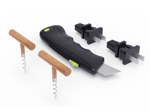 Plug wine opener knife