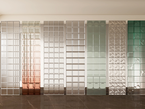 Modern glass brick gradient glass partition