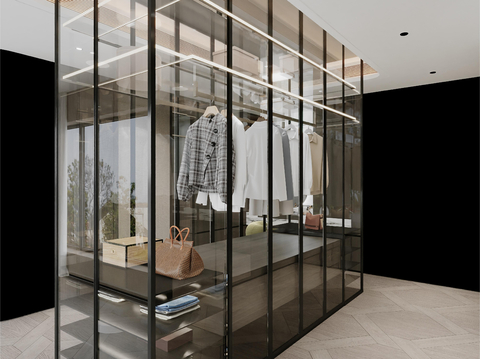 Affordable Luxury Style Glass Wardrobe Wardrobe