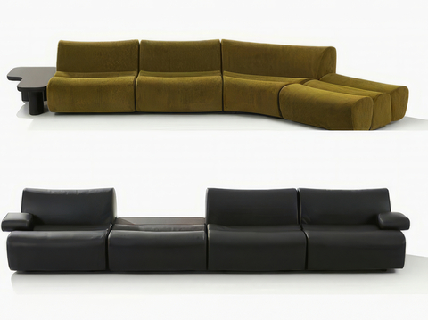 Poliform Ernest Bamboo Sofa Multiplayer Sofa