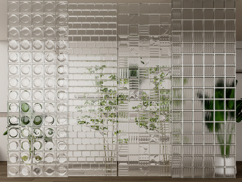 Glass brick partition porch partition