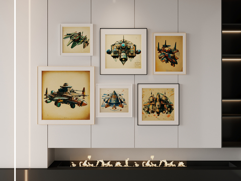 Aircraft Decorative Painting Art Painting Combination Painting Hanging Painting