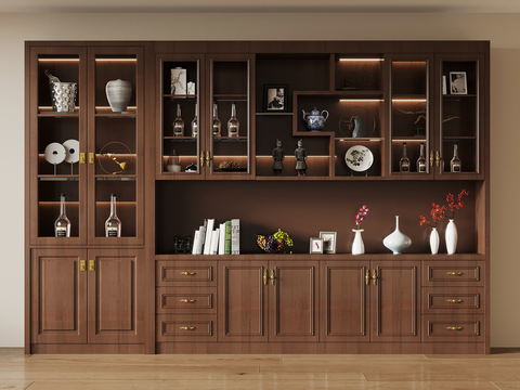 Middle Style Wine Cabinet Sideboard