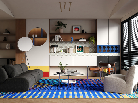 Modern Bauhaus Living Room Dopamine Living Room