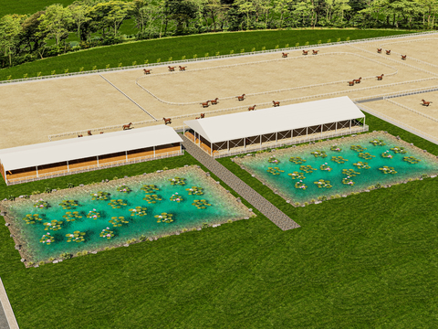 A bird's eye view of the horse farm