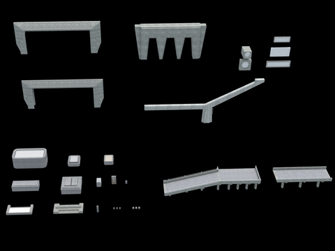 Modern Sci-Fi Future Equipment Building Components