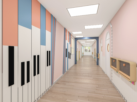 Nordic kindergarten aisle corridor