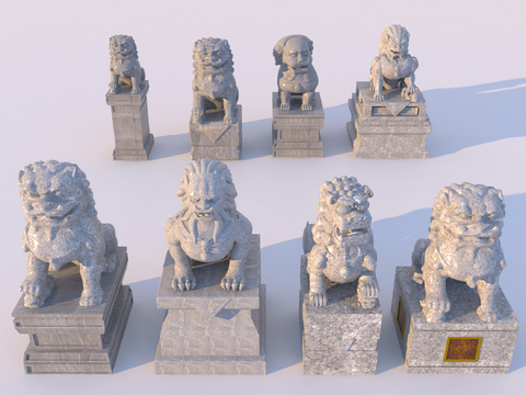 Chinese Style Entrance Stone Lion Sculpture