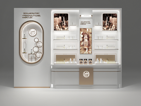 Beauty Display Cabinet Booth Back Cabinet