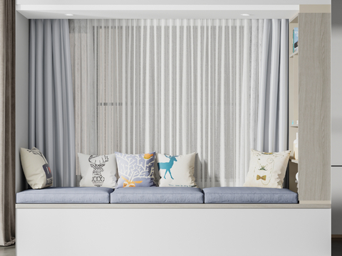 Modern Bay Window Cushion Curtain Pillow