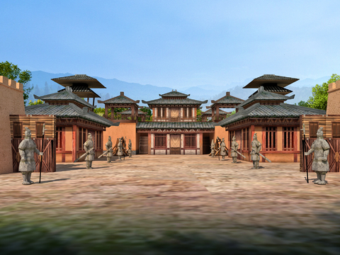 Chinese-style Ancient Barracks Refusal Horse Yard