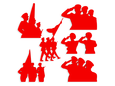 Revolutionary figure wall decoration soldier silhouette