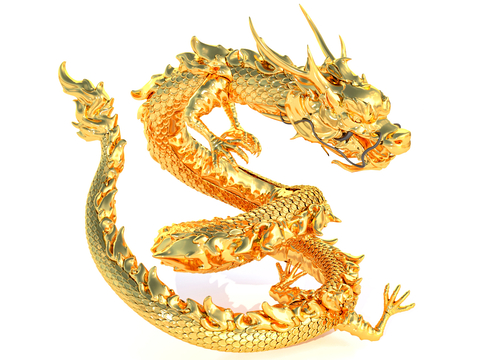 Chinese Dragon Golden Dragon Flying Dragon Statue