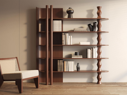 Antique Bookshelf Storage Rack