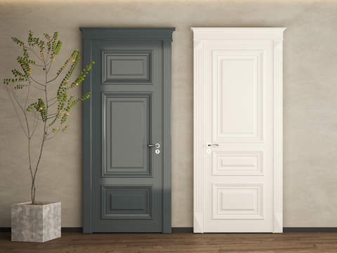 European style door white door single door