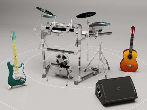 modern instrument drum set guitar