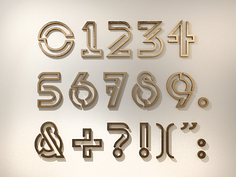 Metal word wall decoration wall word company culture digital icon