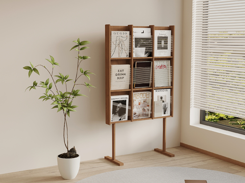 Antique Bookshelf Magazine Rack