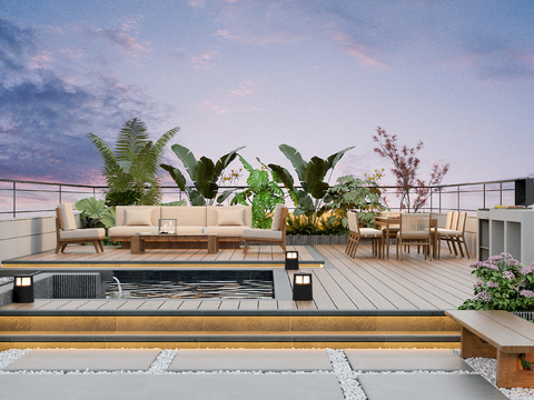 Modern Balcony Terrace Roof Garden