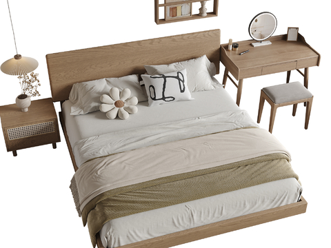 Log Style Double Bed