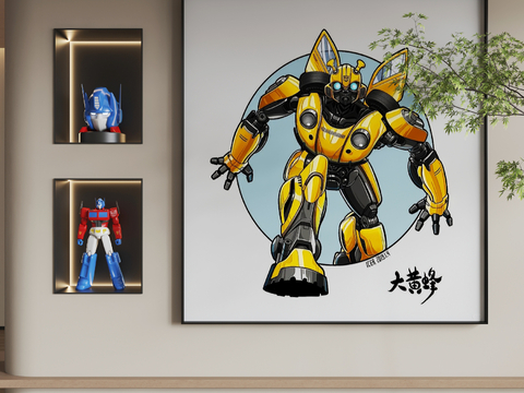 Modern Cartoon Hanging Painting Animation Hanging Painting Robot Hanging Painting